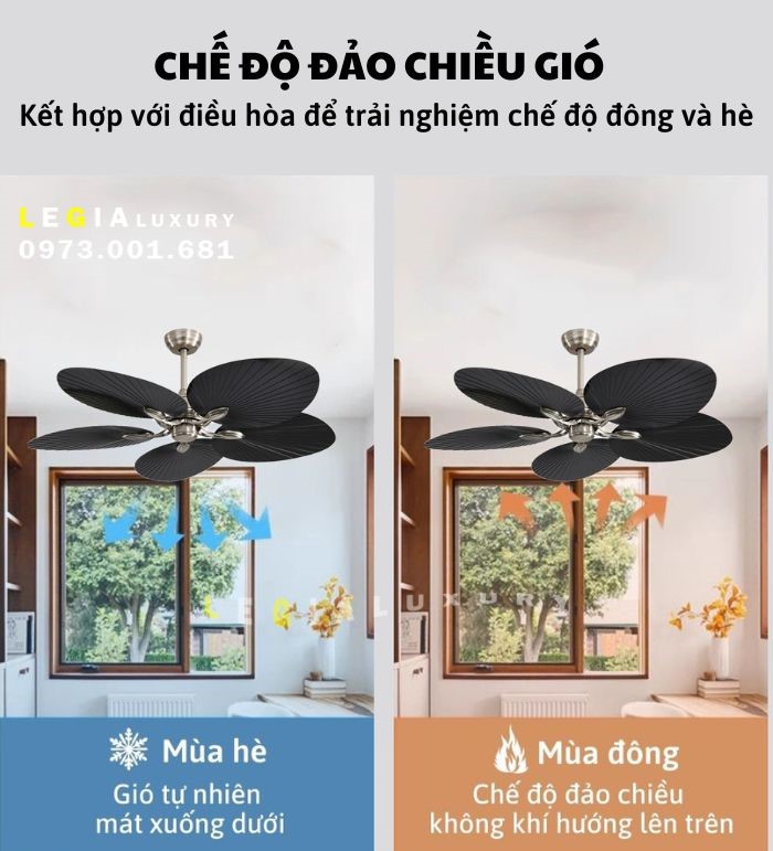 Mô tả Quạt Trần Phong Cách Đông Dương Lê Gia LGFAN715 | Quạt Trần Cho Khách Sạn - 4