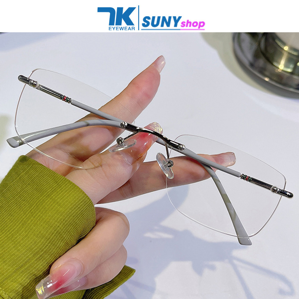 Mô tả Kính cận có độ sẵn 0 - 5 độ mắt không viền màu bạc 7K21606. Gọng kim loại không gỉ. - 11