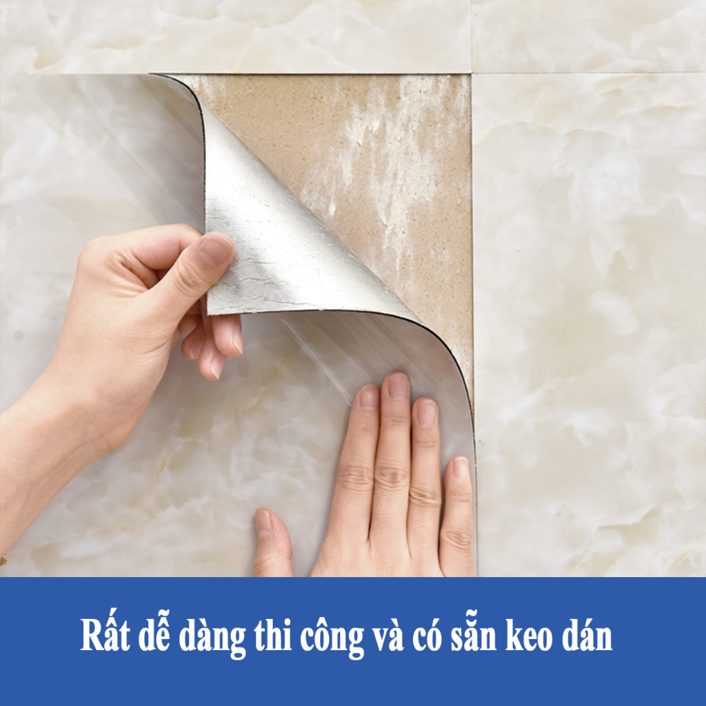 (COMBO 25) Miếng dán tường giả đá thạch anh cao cấp, xốp nhựa dán tường giả gạch men giá rẻ kích thước 30cmx60cm