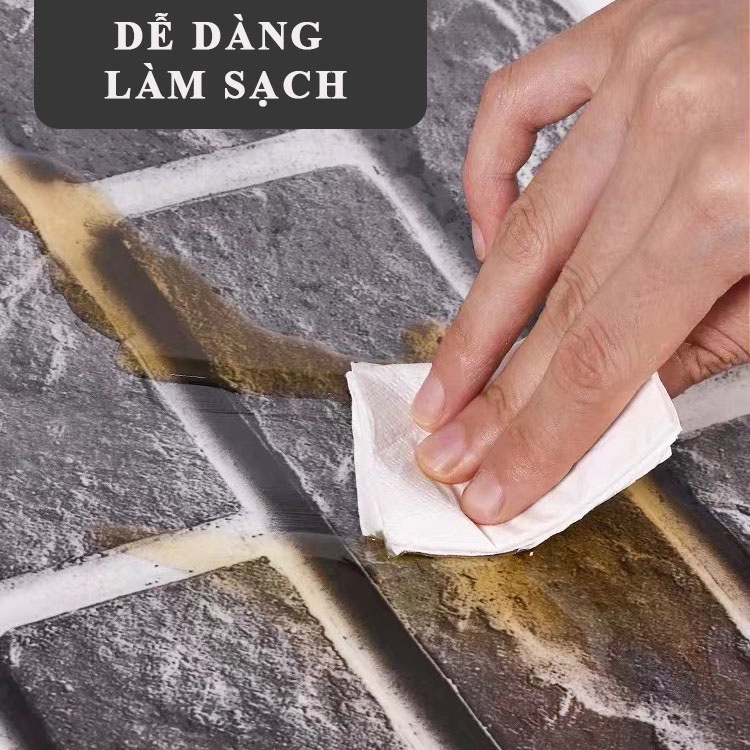 (COMBO 25) Miếng dán tường giả đá thạch anh cao cấp, xốp nhựa dán tường giả gạch men giá rẻ kích thước 30cmx60cm