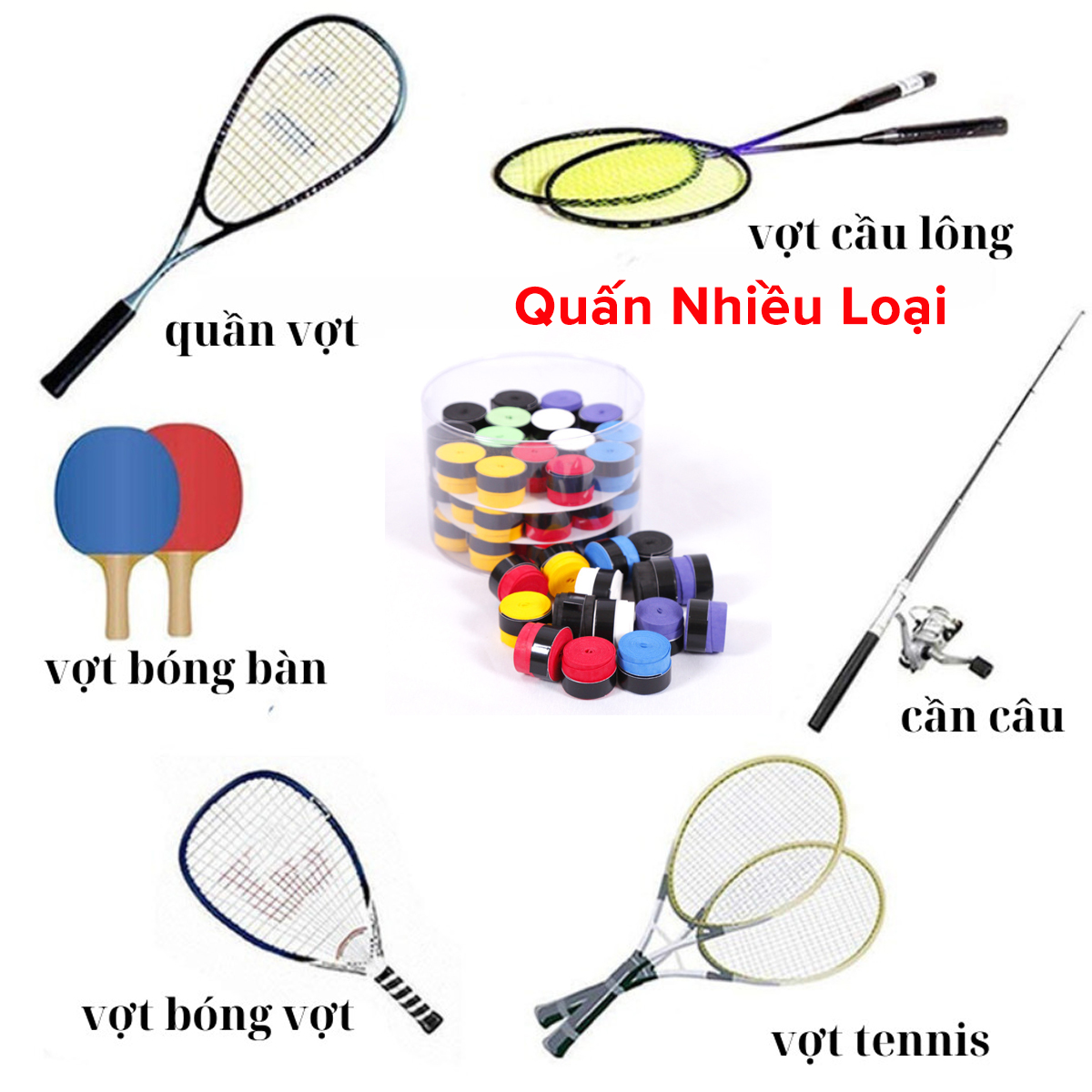 Mô tả Cuốn Cán Vợt Tennis, Cầu Lông PU Cao Cấp Dài 1100*25*0.7mm Chính Hãng Amalife (1 cái) - 5