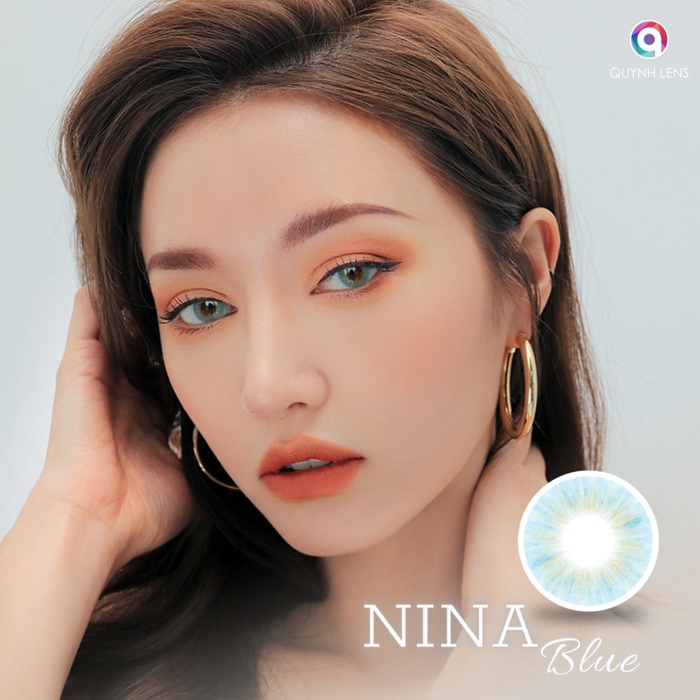 Mô tả Kính áp tròng QUYNH LENS Nina Blue 0 độ - 2