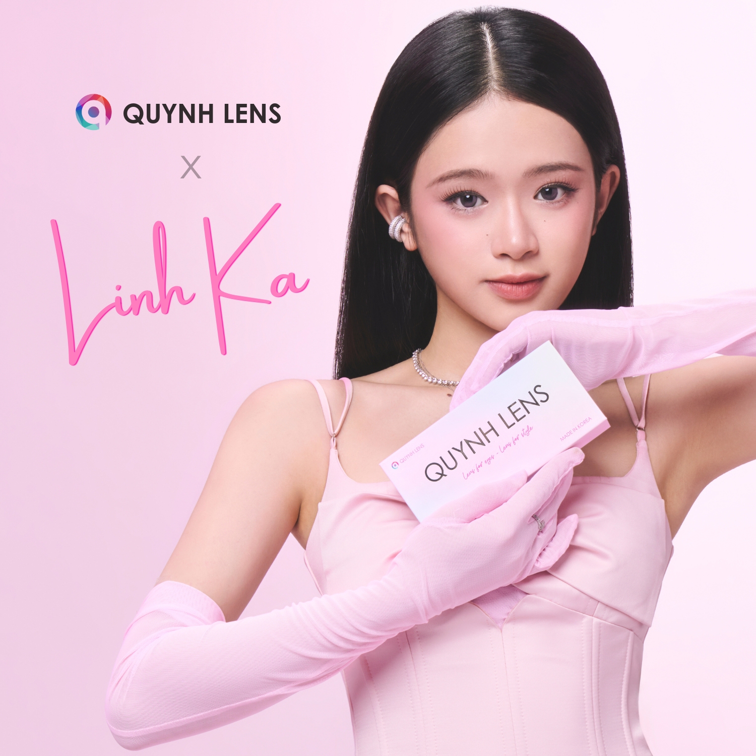 Mô tả Kính áp tròng QUYNH LENS Jewel Blue 0 độ - 1