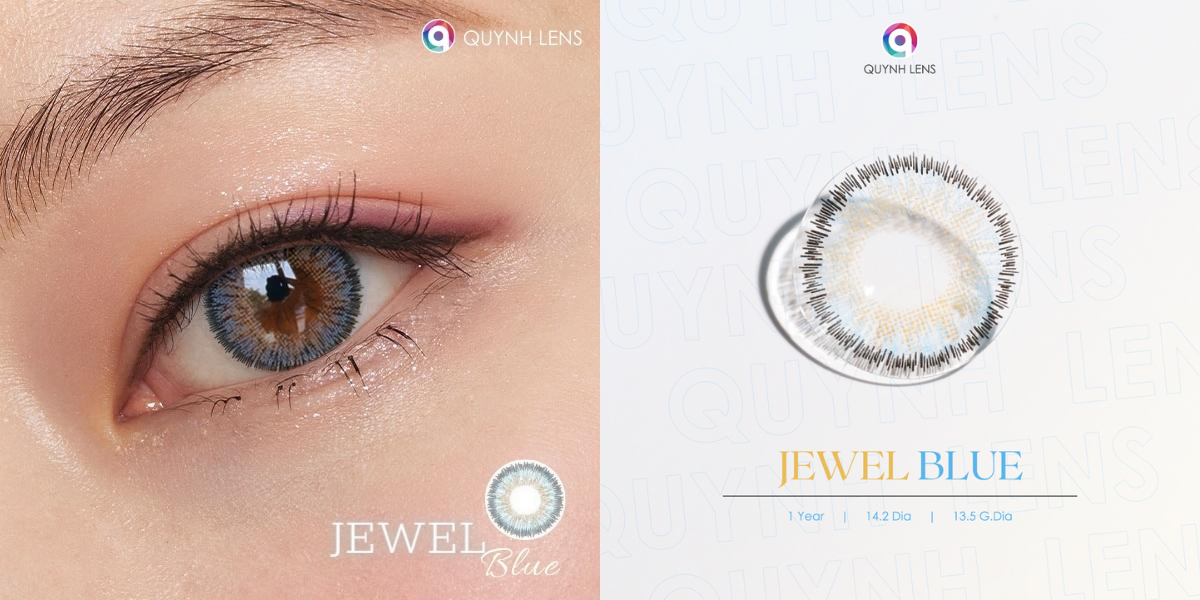 Mô tả Kính áp tròng QUYNH LENS Jewel Blue 0 độ - 3