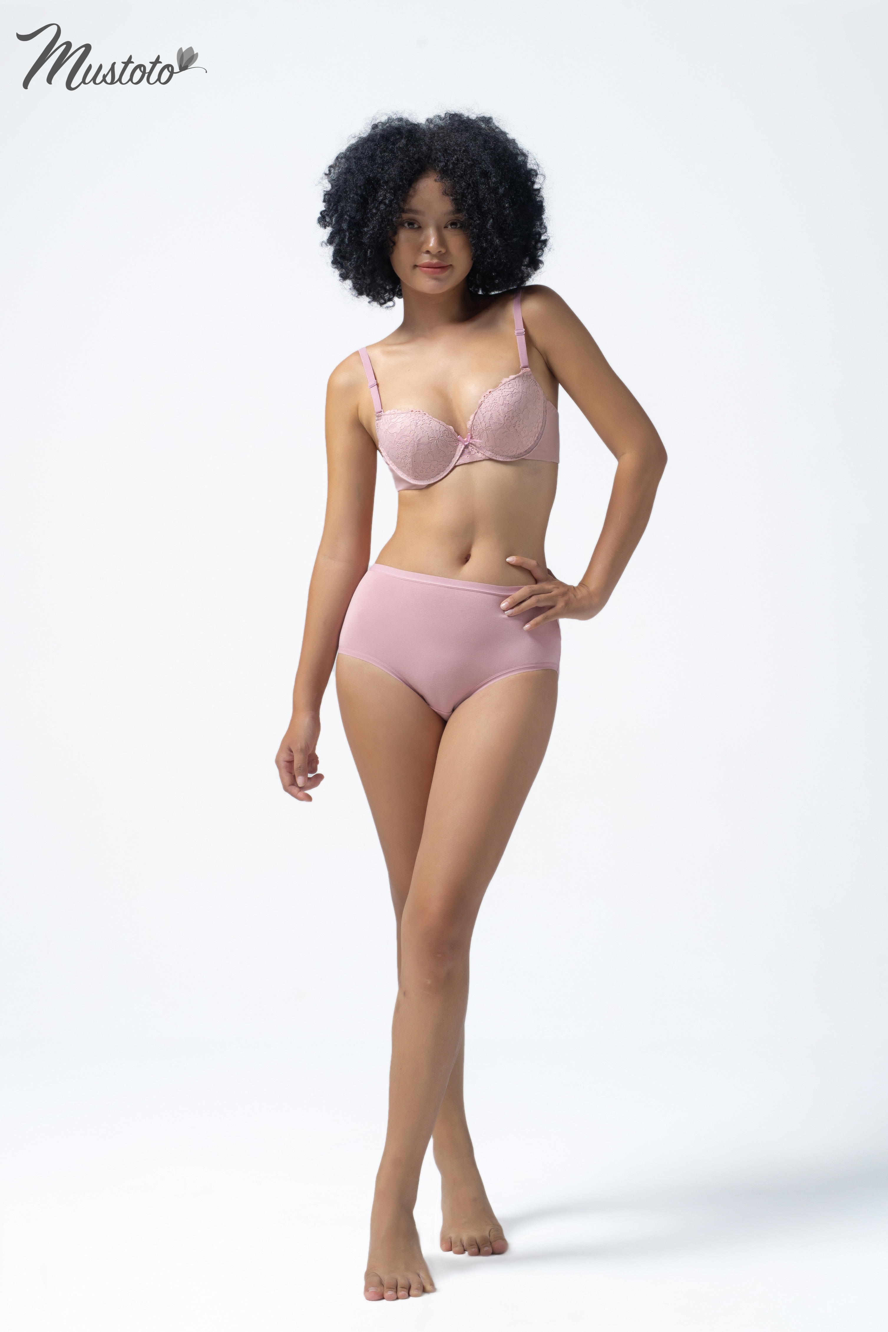Mô tả Áo Lót Nữ Mustoto Bra Ren Phối Lưới Mút Mỏng Nhẹ Có Gọng (MA19) - 4
