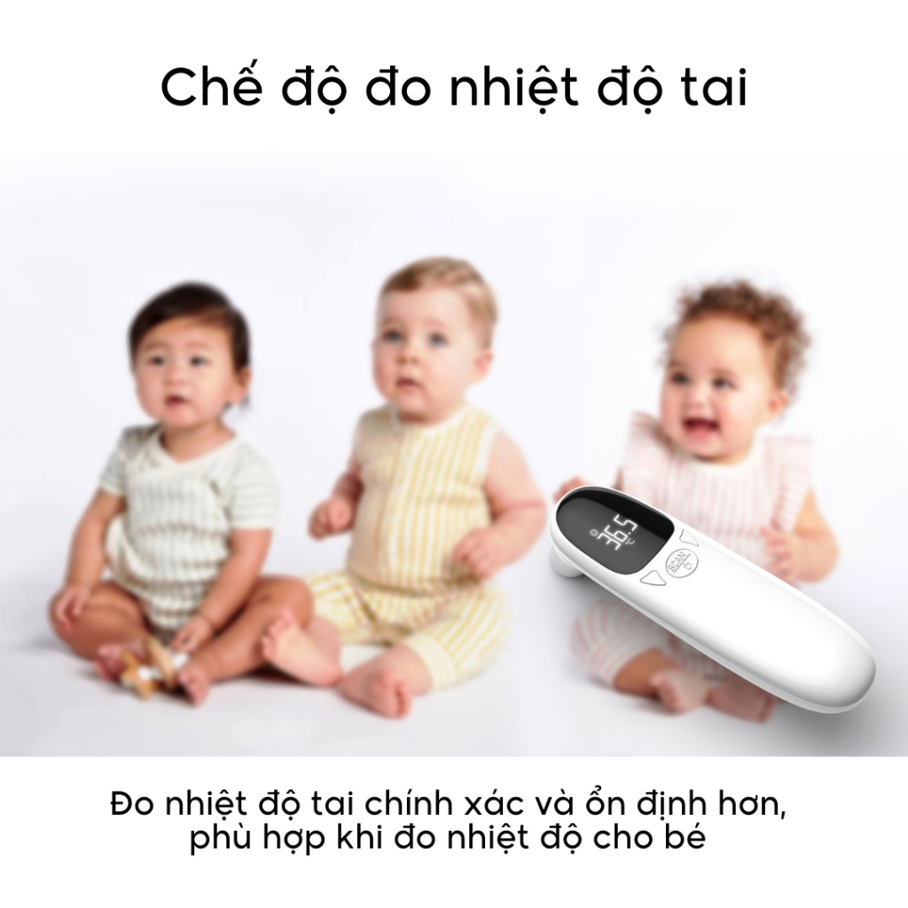 Mô tả Nhiệt Kế Hồng Ngoại Điện Tử Đo Trán Cho Bé IQKAO - Đo Nhiệt Độ Cơ Thể,Thông Minh, Đa Năng, Tặng Kèm Pin - 2