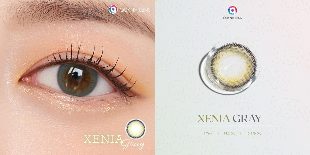Mô tả Kính áp tròng QUYNH LENS Xenia Gray 0 độ - 3