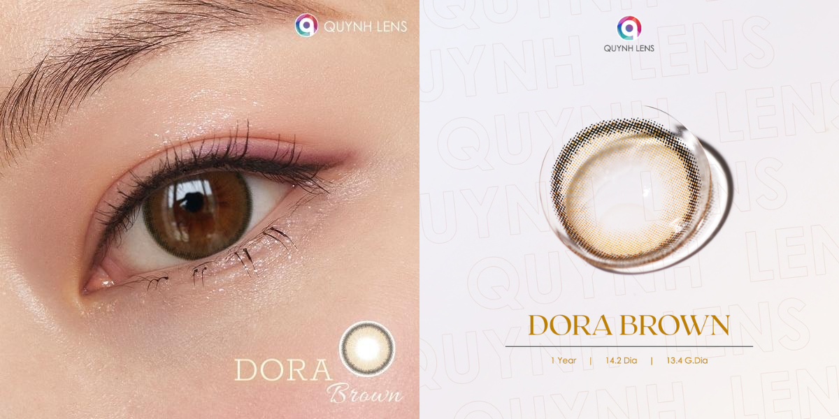 Mô tả Kính áp tròng QUYNH LENS Dora Brown 0-8 độ - 3