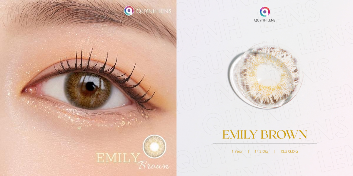 Mô tả Kính áp tròng QUYNH LENS Emily Brown 0-8 độ - 3