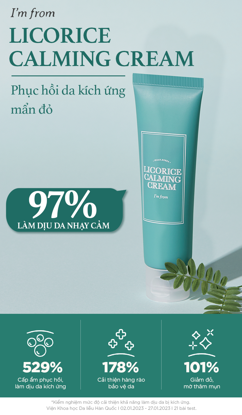 Mô tả Kem dưỡng ẩm làm dịu & phục hồi da I'm from Licorice Calming Cream 50ml [Vỏ bẩn nhẹ] - 1