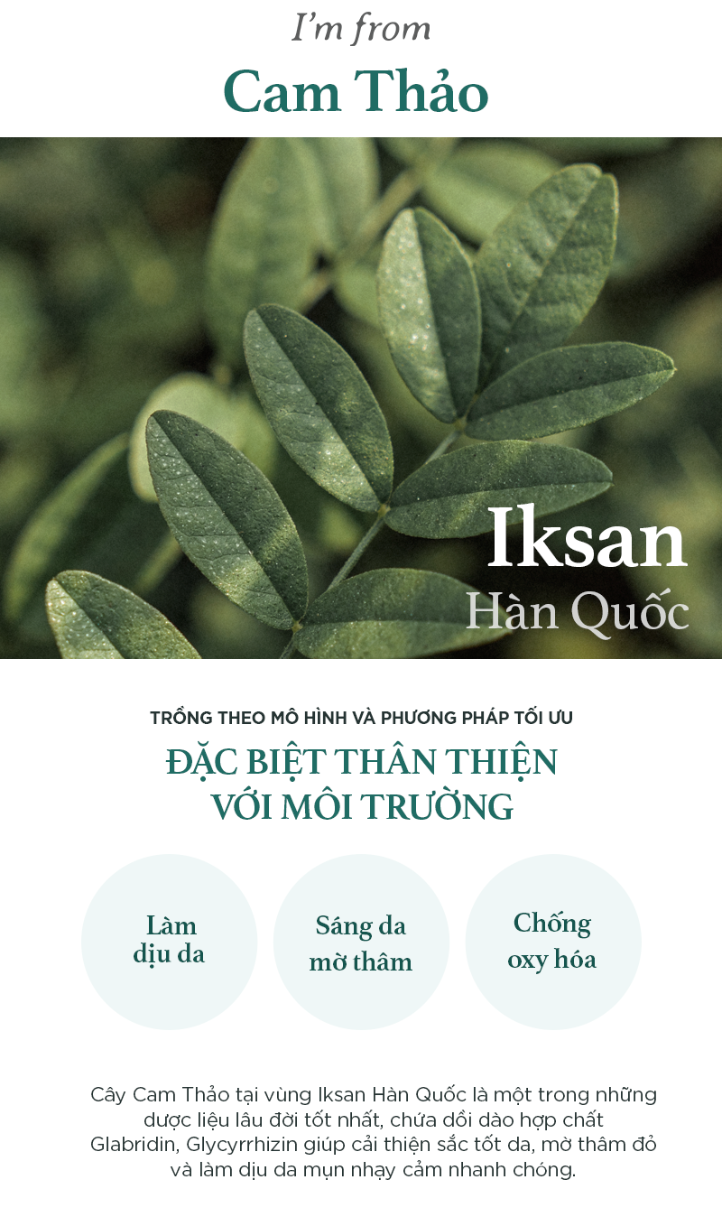 Mô tả Kem dưỡng ẩm làm dịu & phục hồi da I'm from Licorice Calming Cream 50ml [Vỏ bẩn nhẹ] - 2