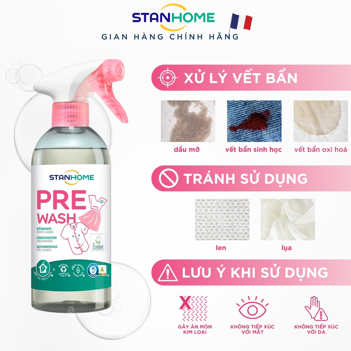 Hướng dẫn sử dụng Stanhome PreWash