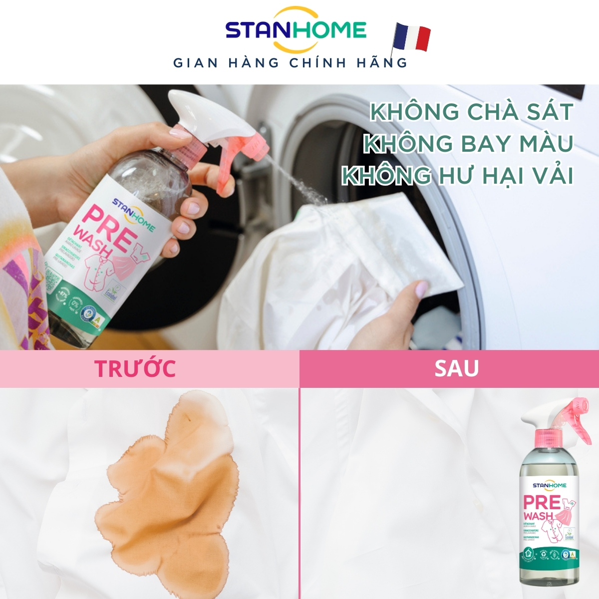 Stanhome PreWash cho quần áo trắng