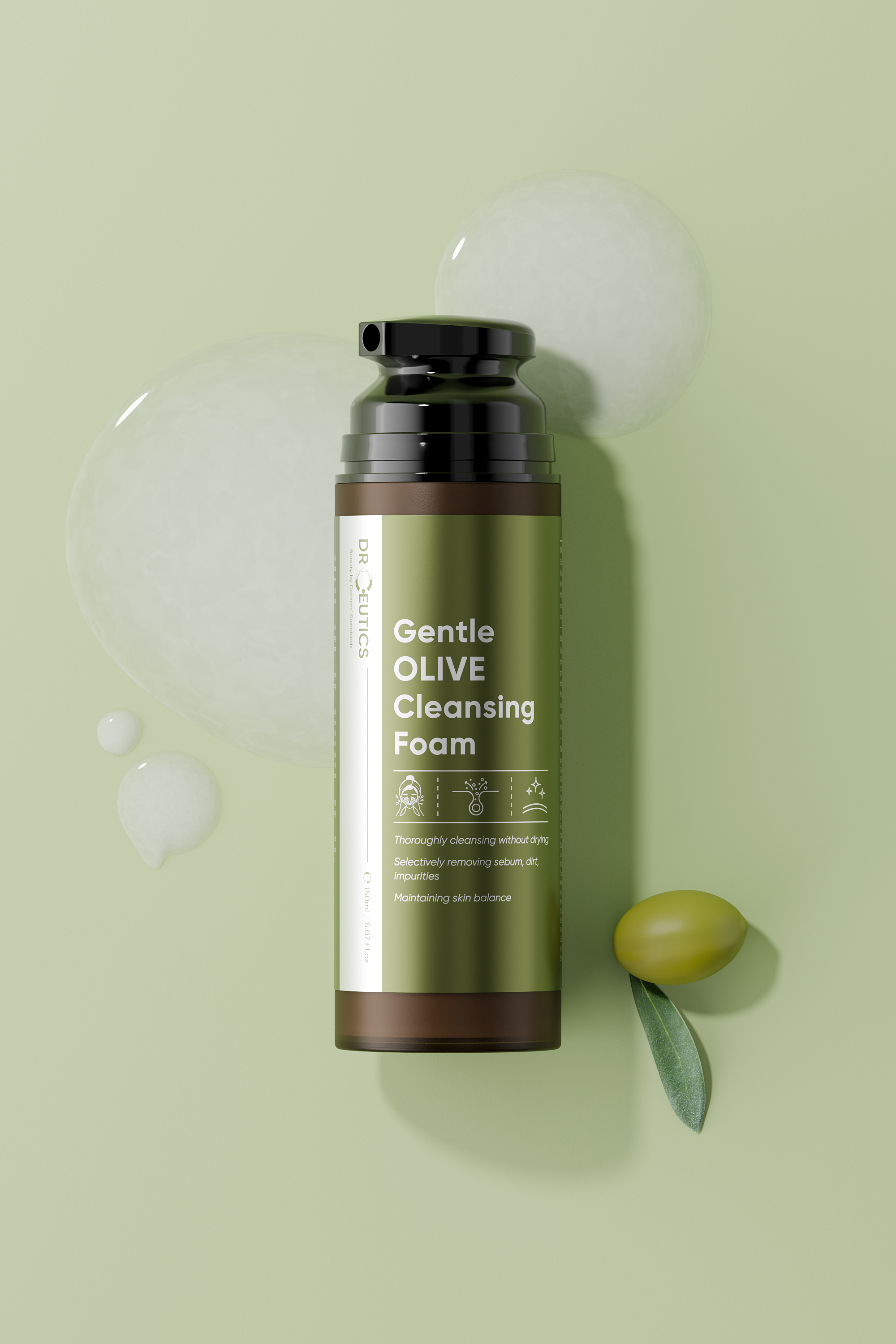 Mô tả DRCEUTICS Sữa Rửa Mặt Làm Sạch Sâu Cho Mọi Loại Da Gentle Olive Cleansing Foam 150ml - 3
