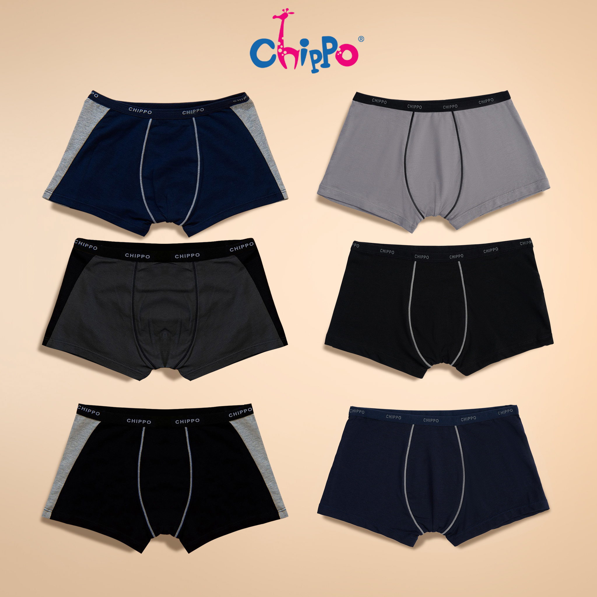 Mô tả Combo 3 chiếc Quần boxer bé trai Chippo quần lót bé trai từ 5 đến 16 tuổi (30 đến 60kg) chất vải cotton cao cấp - 1