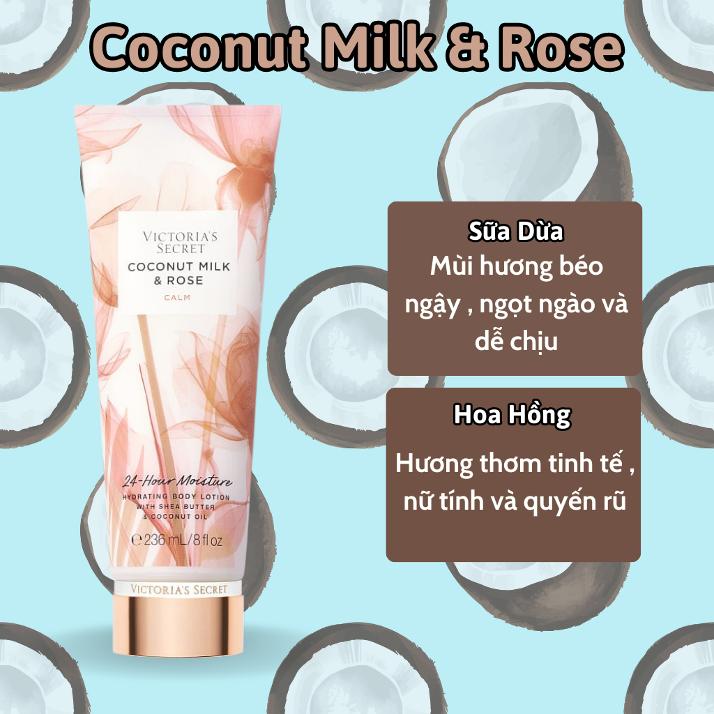 Body Mist Victoria Secret Chính Hãng Coconut Milk Rose, Xịt Thơm Body Toàn  Thân Hương Nước Hoa 250ml