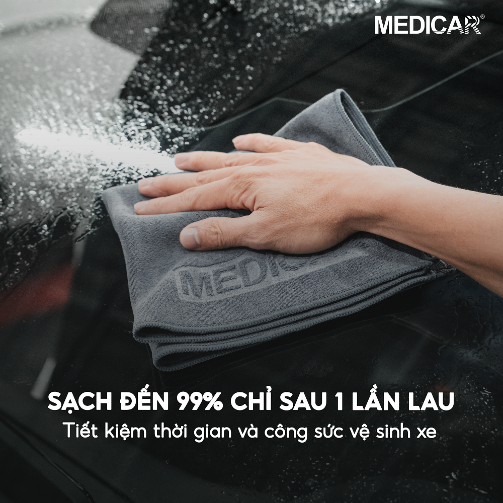 Mô tả Khăn lau xe ô tô chuyên dụng MEDICAR chất liệu Microfiber thấm hút, sạch, bền bỉ, an toàn bề mặt - 1