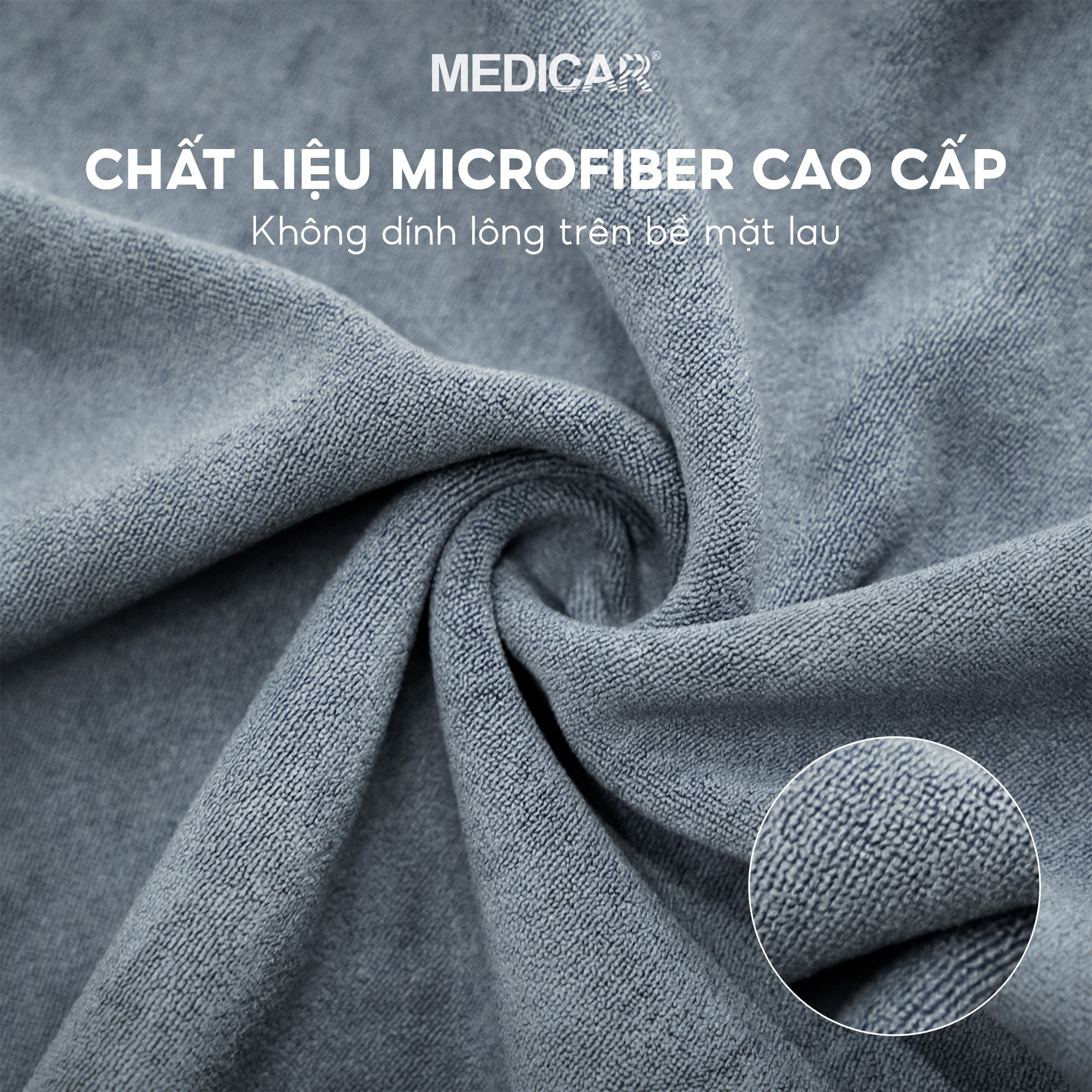 Mô tả Khăn lau xe ô tô chuyên dụng MEDICAR chất liệu Microfiber thấm hút, sạch, bền bỉ, an toàn bề mặt - 3