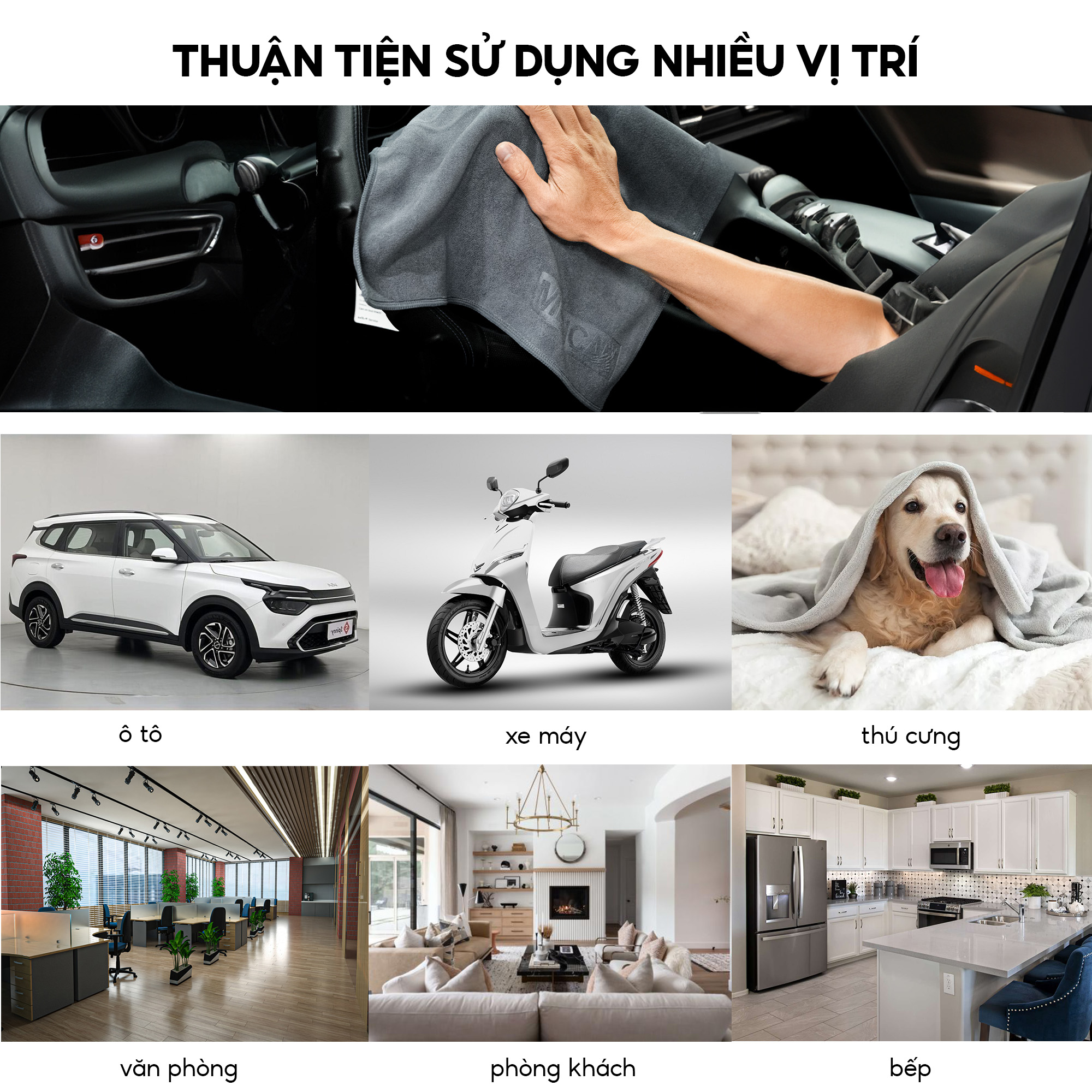 Mô tả Khăn lau xe ô tô chuyên dụng MEDICAR chất liệu Microfiber thấm hút, sạch, bền bỉ, an toàn bề mặt - 7
