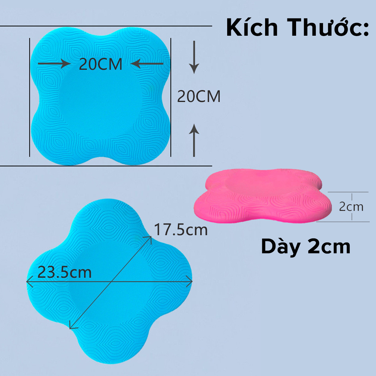 Mô tả Đệm Kê Bảo Vệ Gối, Đầu, Khủy Tay Tập Yoga Đệm PAD 120g Cao Su Hỗ Trợ Giảm Đau Đầu Gối Các Tư Thế YOGA Chính Hãng Amalife - 6