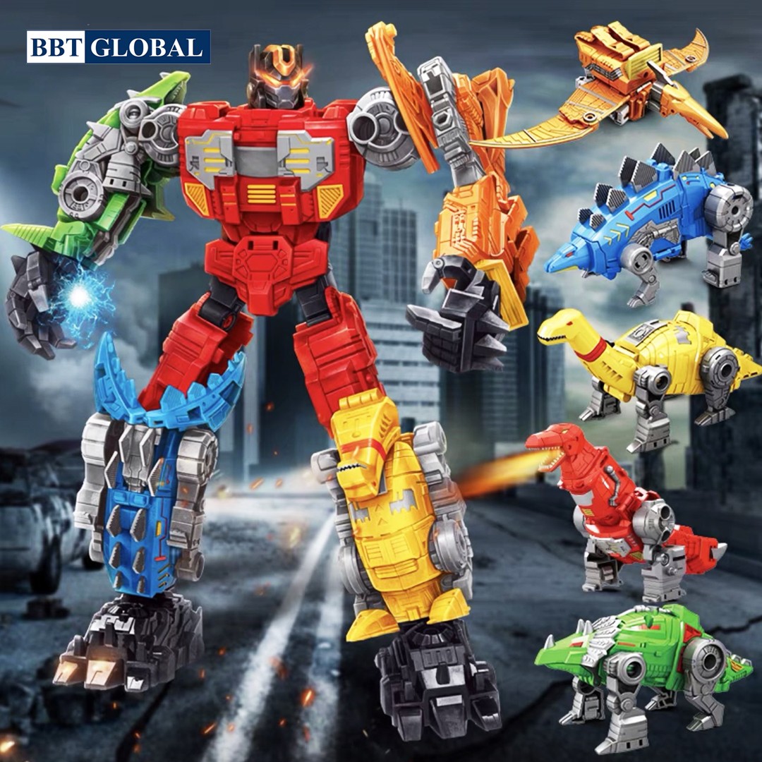 Đồ chơi lắp ráp robot biến hình khủng long 5in1 BBTGlobal
