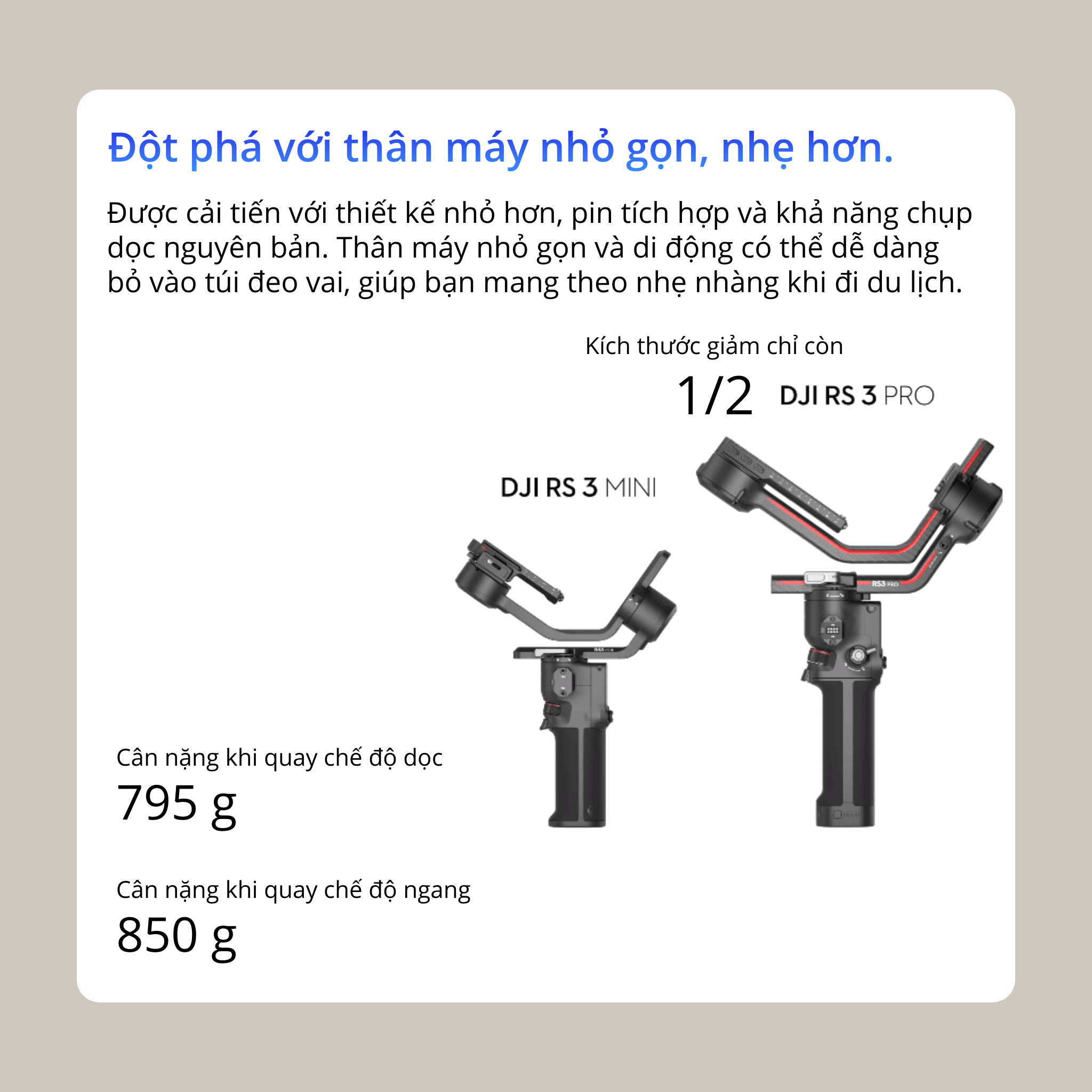 Mô tả Gimbal máy ảnh DJI RS 3 Mini gọn nhẹ tải trọng 2kg (DJI RS 3 Mini) - 4