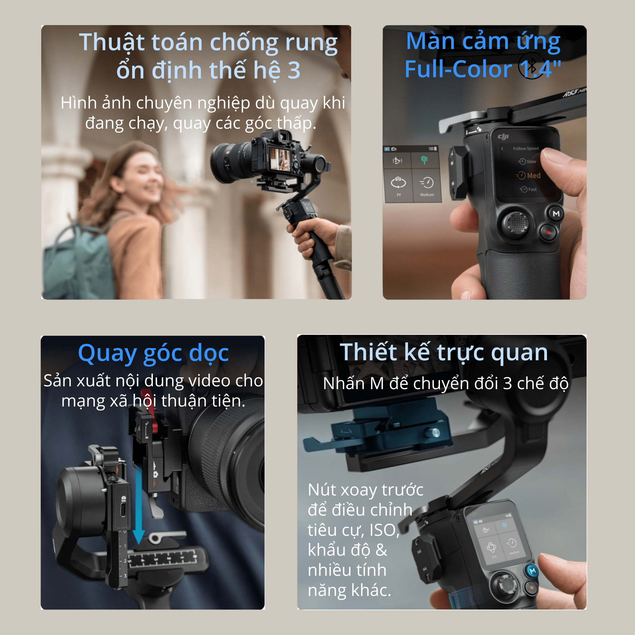 Mô tả Gimbal máy ảnh DJI RS 3 Mini gọn nhẹ tải trọng 2kg (DJI RS 3 Mini) - 2