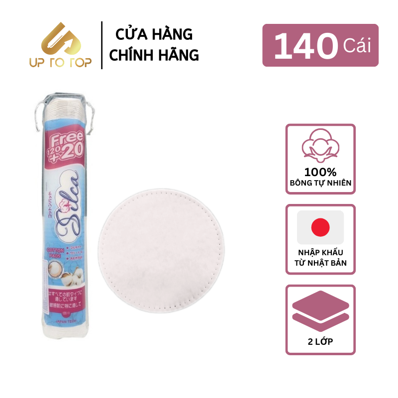 Mô tả Bông Tẩy Trang 2 lớp 100% Bông Tự Nhiên Silca 140 Miếng - 1