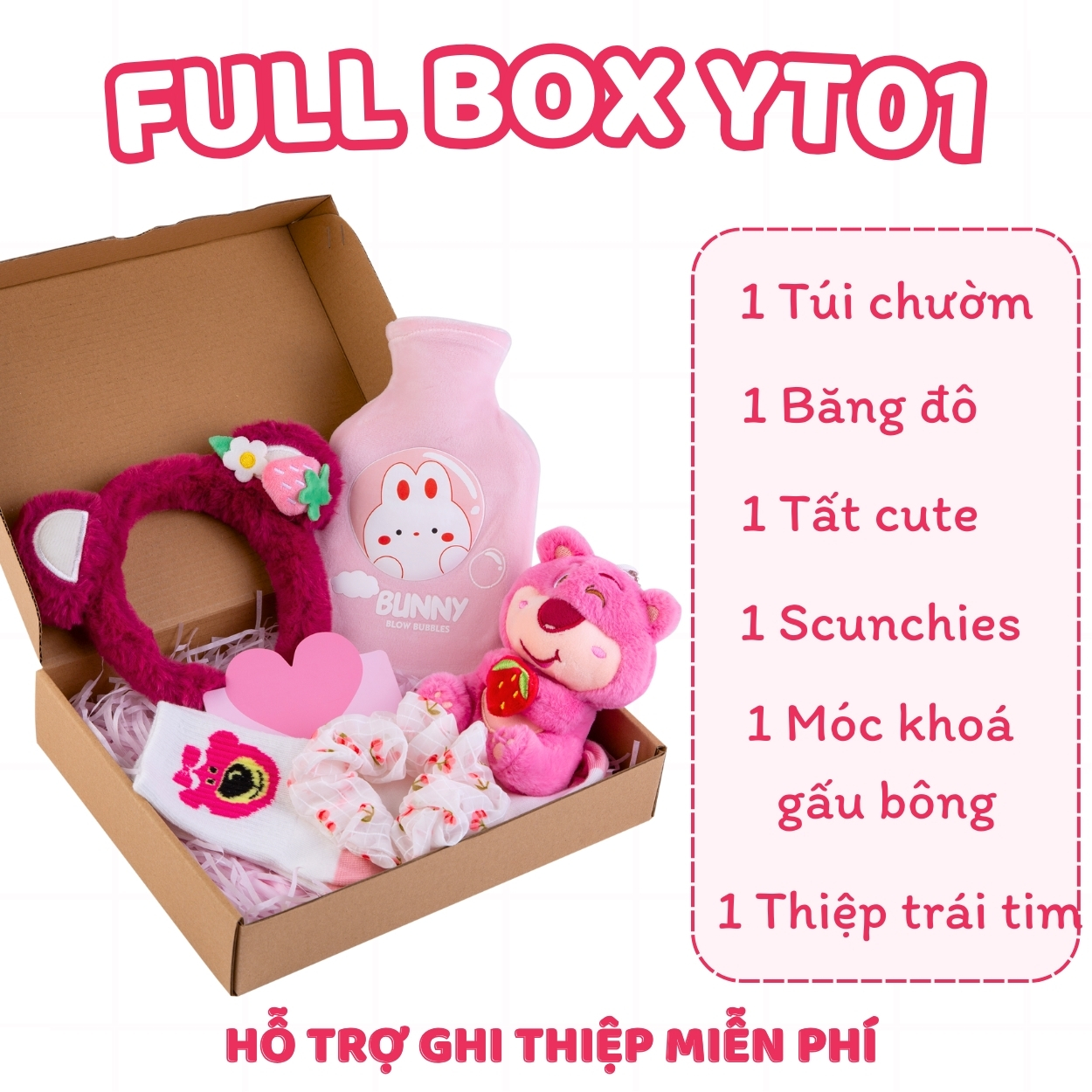 Mô tả Bộ quà tặng túi chườm bụng nóng lạnh ngày dâu Puha, phiên bản gift box tâm lý 350ml YT01 màu xanh - 3