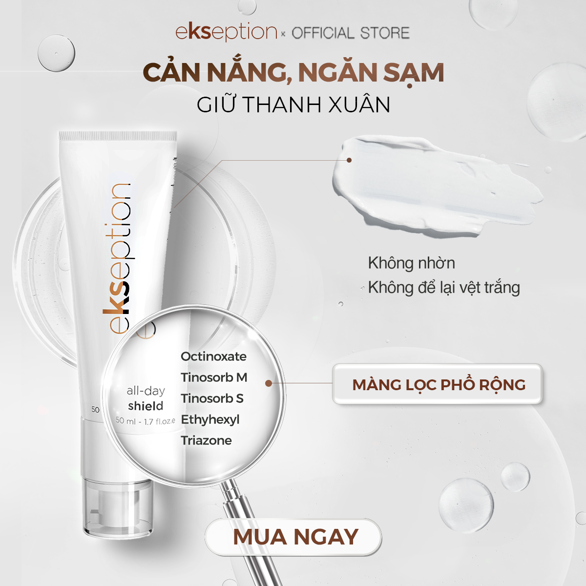 Mô tả Kem chống nắng Phổ rộng thế hệ mới Ekseption All Day Shield 50ml (mẫu mới) - 9