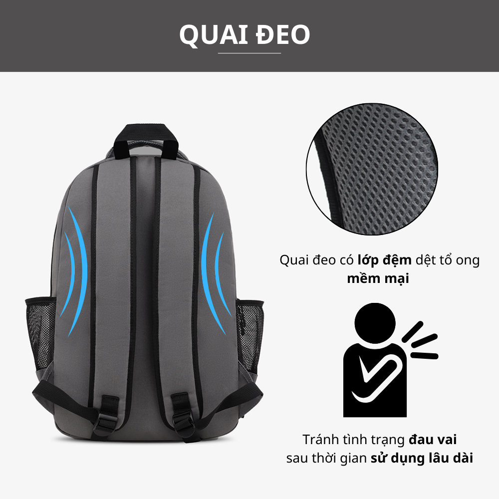 Mô tả Balo nam nữ thời trang LAZA Grote Backpack 432 có ngăn laptop chống sốc - Thương hiệu LAZA - 5