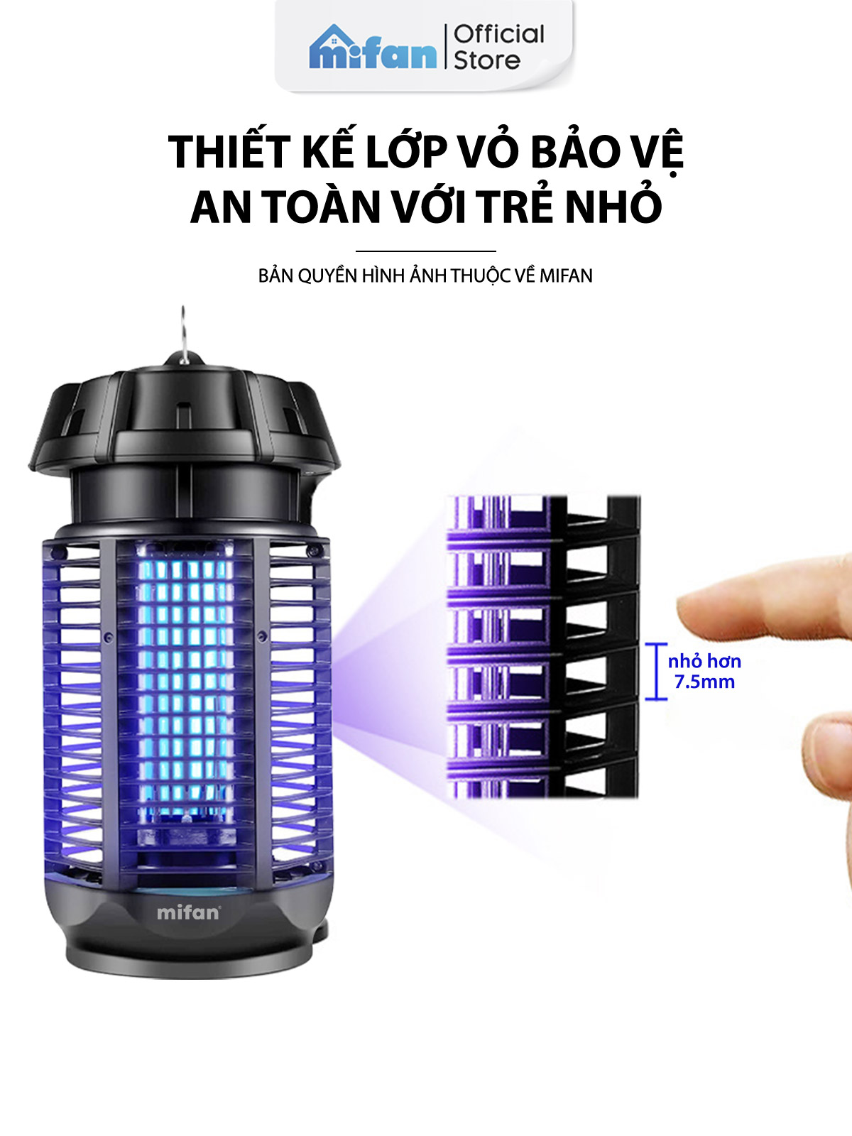 Đèn bắt muỗi MIFAN - Khoang chứa