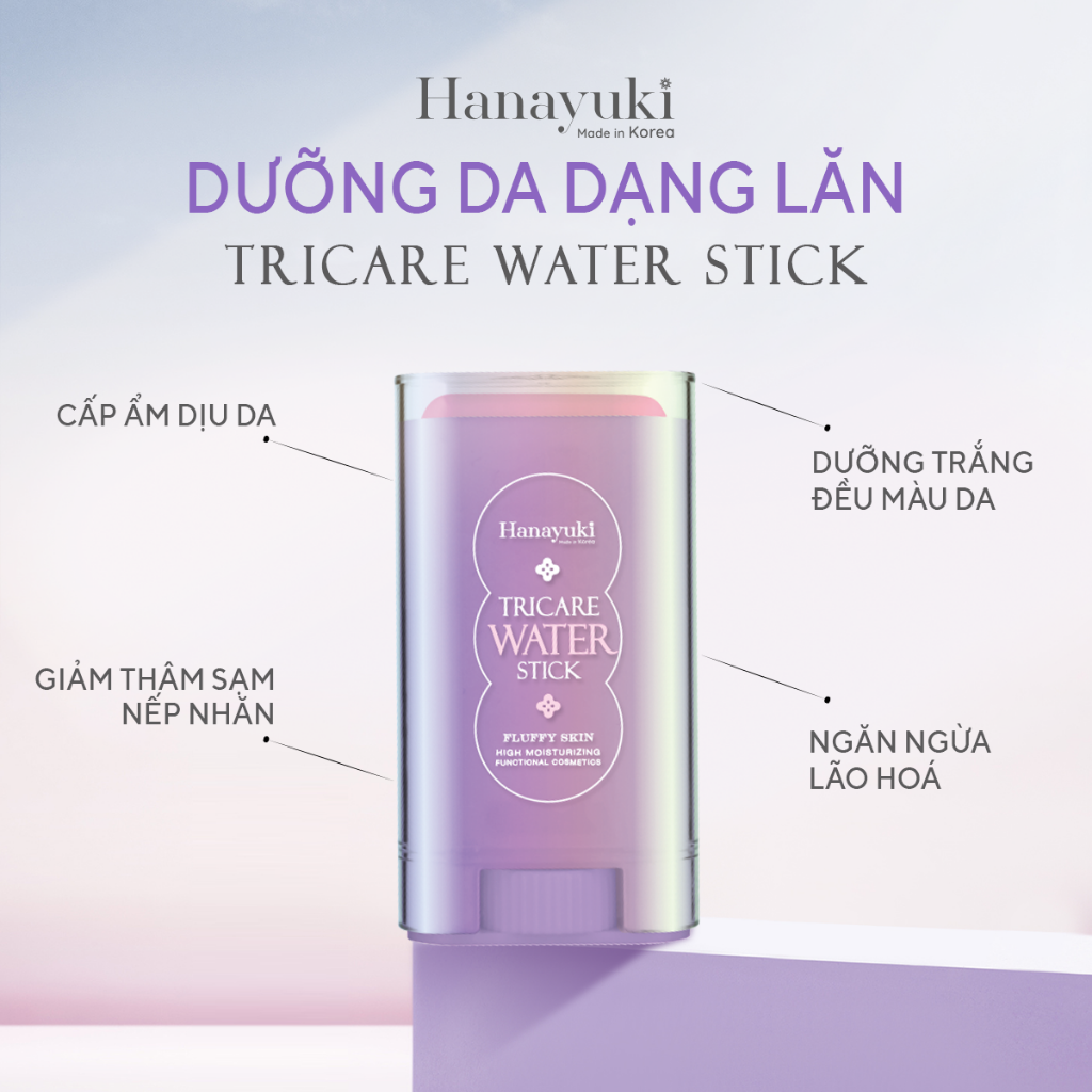 Mô tả Kem Dưỡng Trắng Da Hanayuki Chính Hãng, Lăn Dưỡng Da Hanayuki Tricare Water Stick Plumb Skin Cấp Ẩm Ngừa Lão Hoá 20g - 1