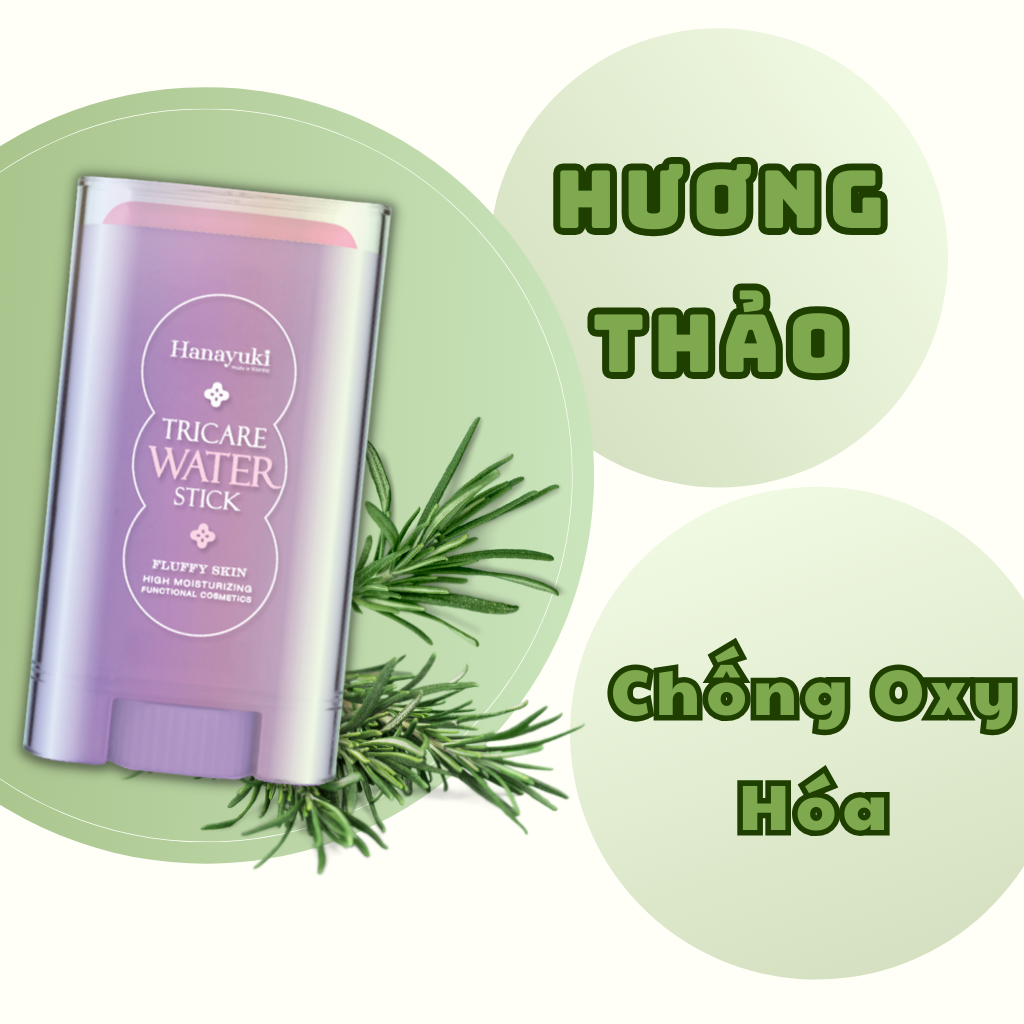 Mô tả Kem Dưỡng Trắng Da Hanayuki Chính Hãng, Lăn Dưỡng Da Hanayuki Tricare Water Stick Plumb Skin Cấp Ẩm Ngừa Lão Hoá 20g - 3