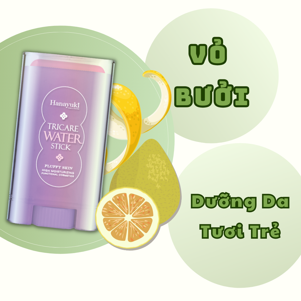 Mô tả Kem Dưỡng Trắng Da Hanayuki Chính Hãng, Lăn Dưỡng Da Hanayuki Tricare Water Stick Plumb Skin Cấp Ẩm Ngừa Lão Hoá 20g - 4