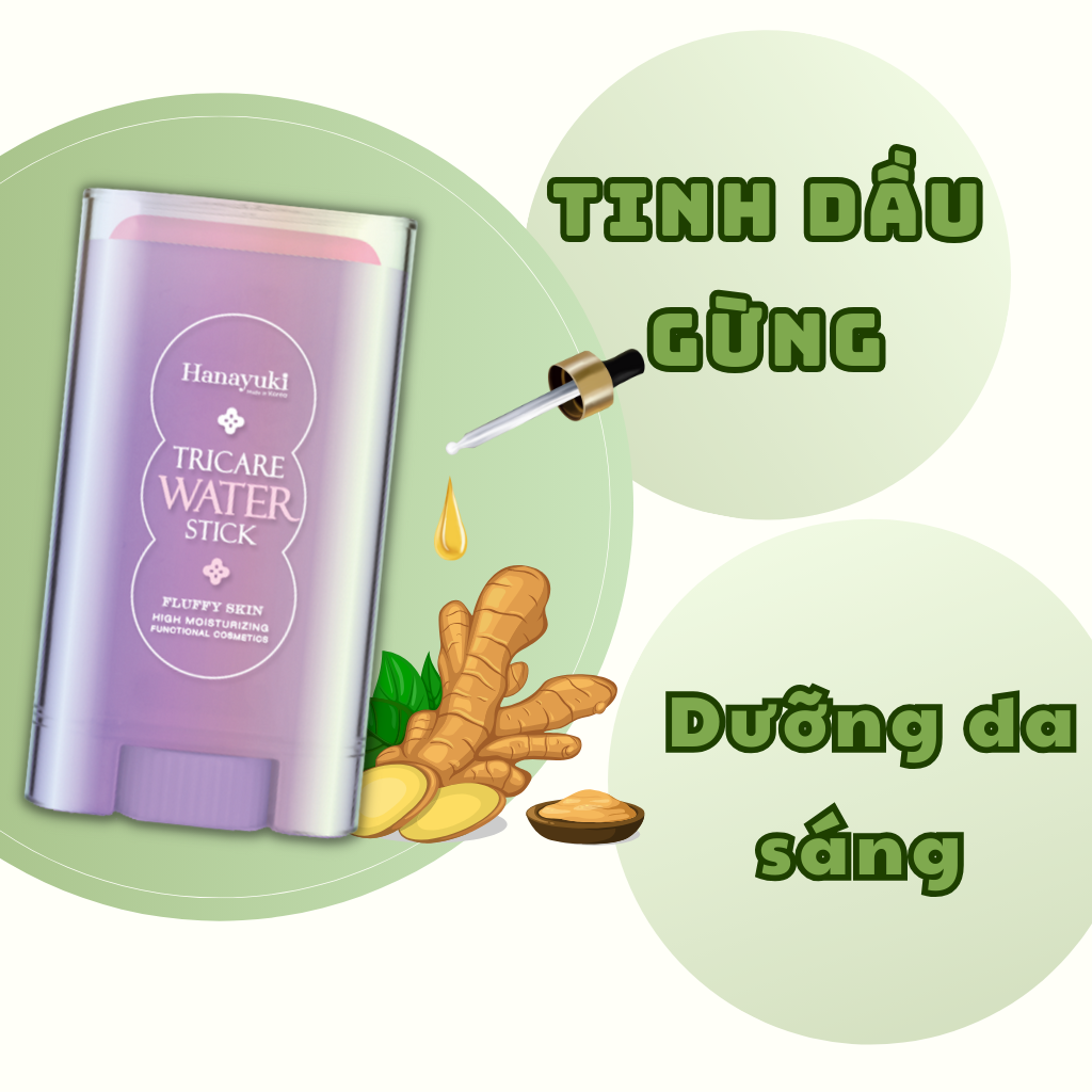 Mô tả Kem Dưỡng Trắng Da Hanayuki Chính Hãng, Lăn Dưỡng Da Hanayuki Tricare Water Stick Plumb Skin Cấp Ẩm Ngừa Lão Hoá 20g - 5