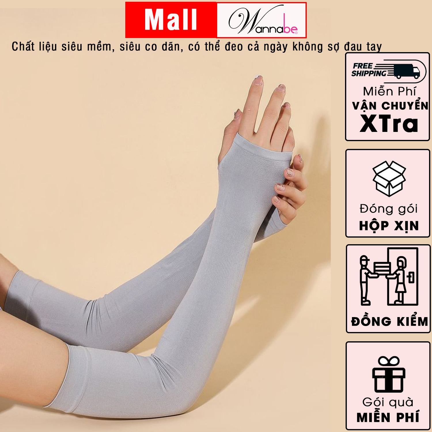 Mô tả Combo găng tay chống nắng nam nữ WANNABE bao tay chống tia UV bảo vệ chuyên sâu toàn cánh tay VD010 - 11