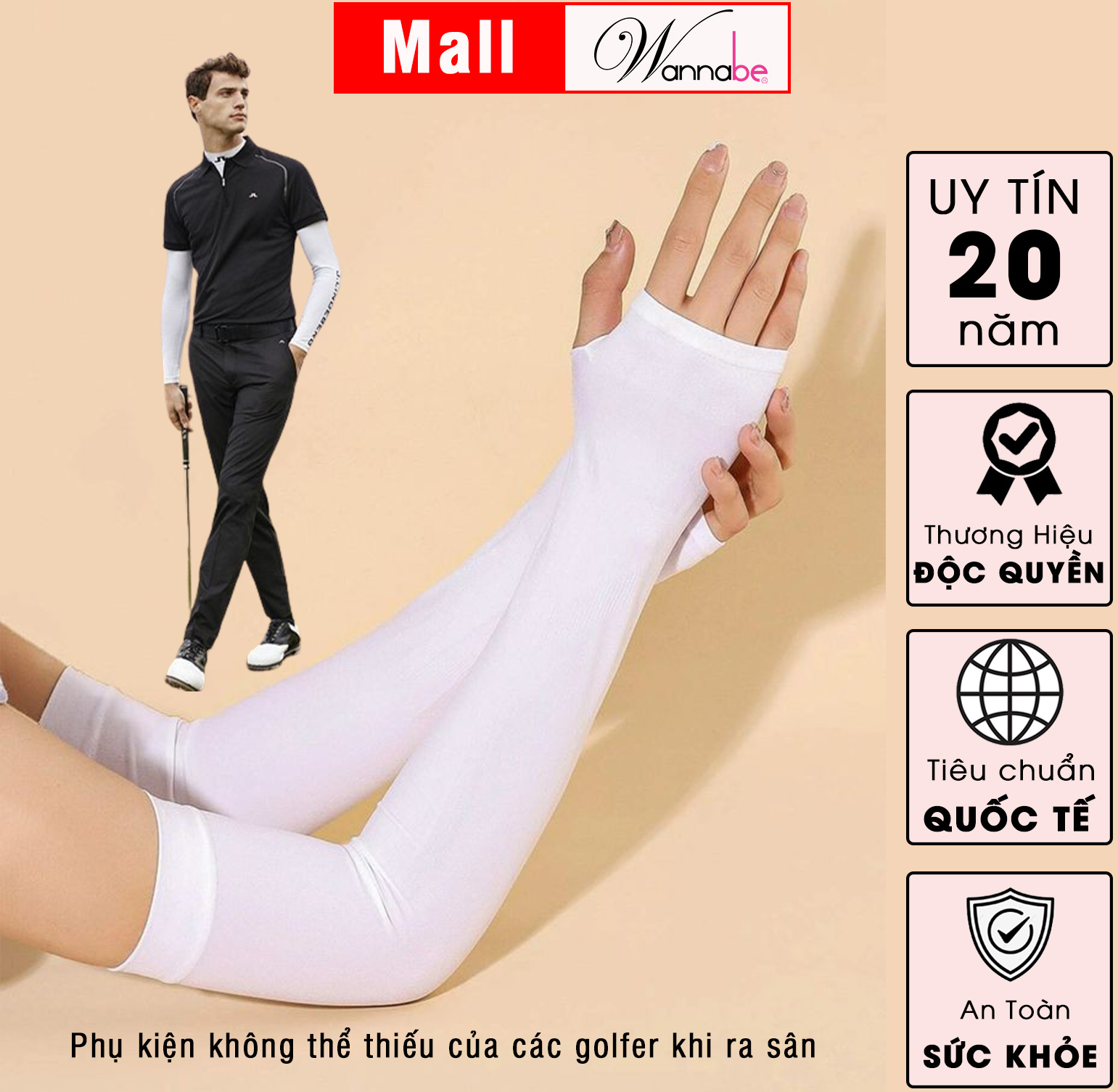 Mô tả Combo găng tay chống nắng nam nữ WANNABE bao tay chống tia UV bảo vệ chuyên sâu toàn cánh tay VD010 - 8