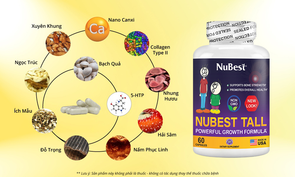 Mô tả [Combo 9 Tặng 3 Cho Độ Tuổi Từ 5-20] Thực Phẩm Bảo Vệ Sức Khỏe Hỗ Trợ Tăng Chiều Cao NuBest Tall (New Look) - 1