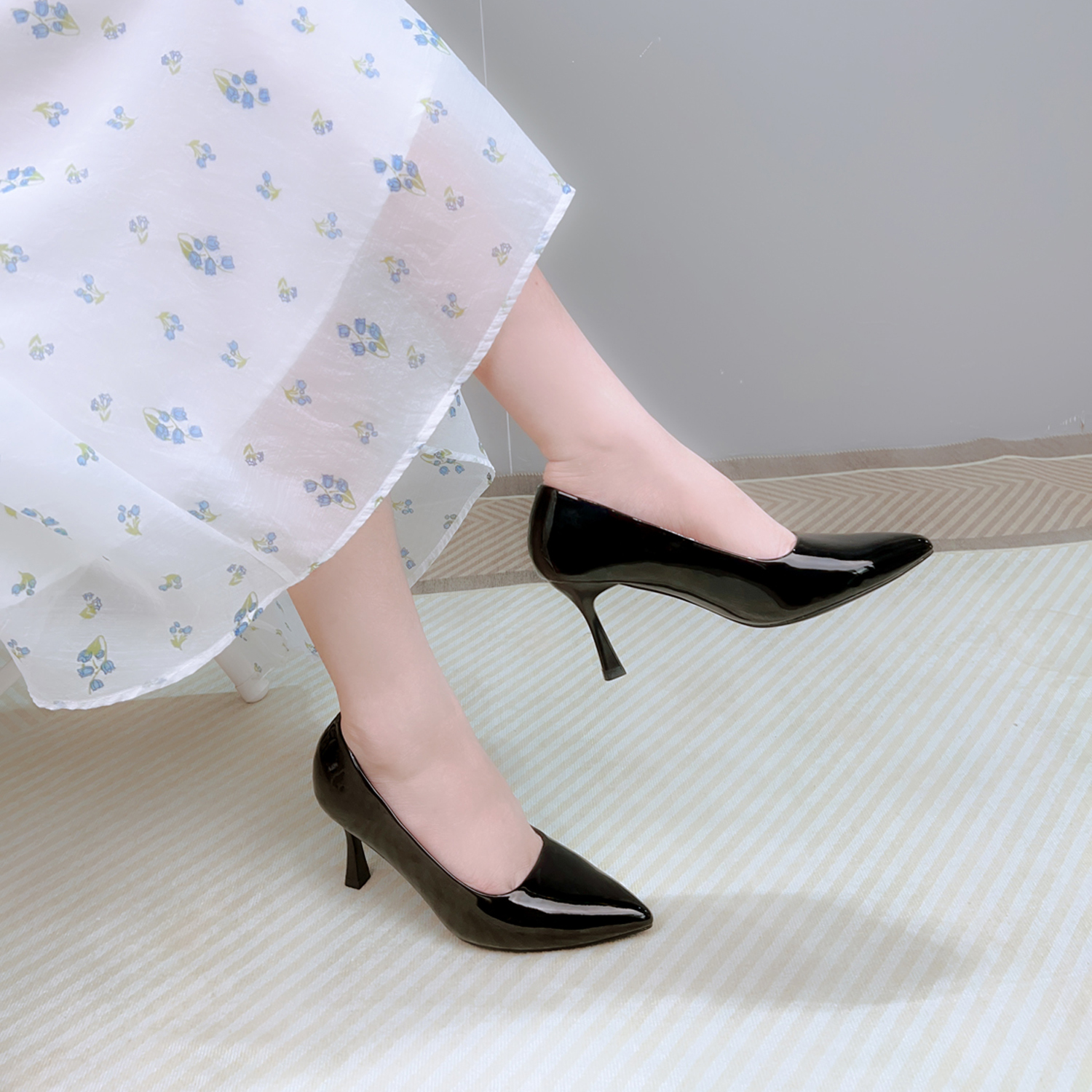 Mô tả Giày Cao Gót Nữ Công Sở Mũi Nhọn Cao 7cm, Guốc Nữ Da Bóng Gót Nhọn Thanh Lịch NUDDO NB709 - 1