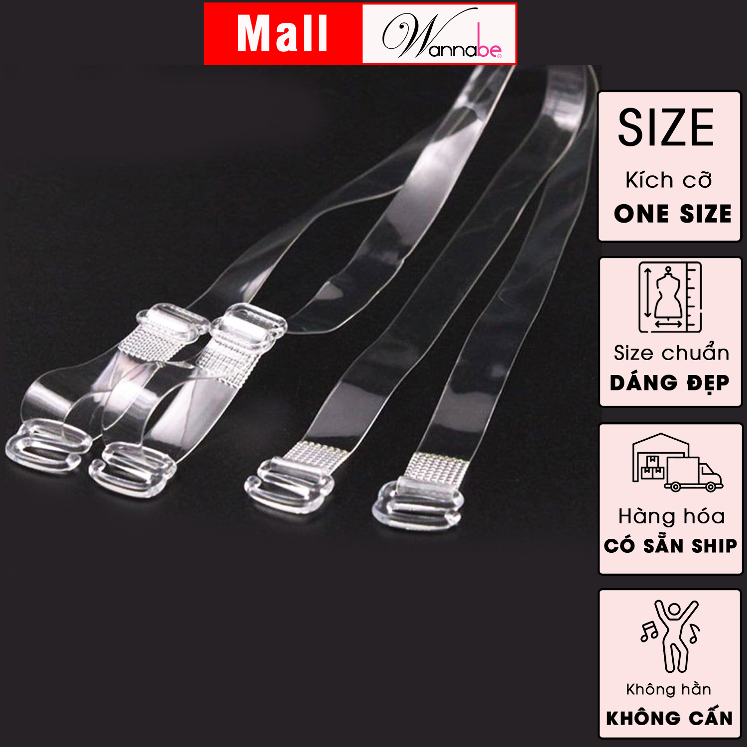 Mô tả Dây vai trong suốt bản 1cm dùng cho áo ngực Wannabe DA10T tàng hình trên đôi vai tự tin khoe vai - 4