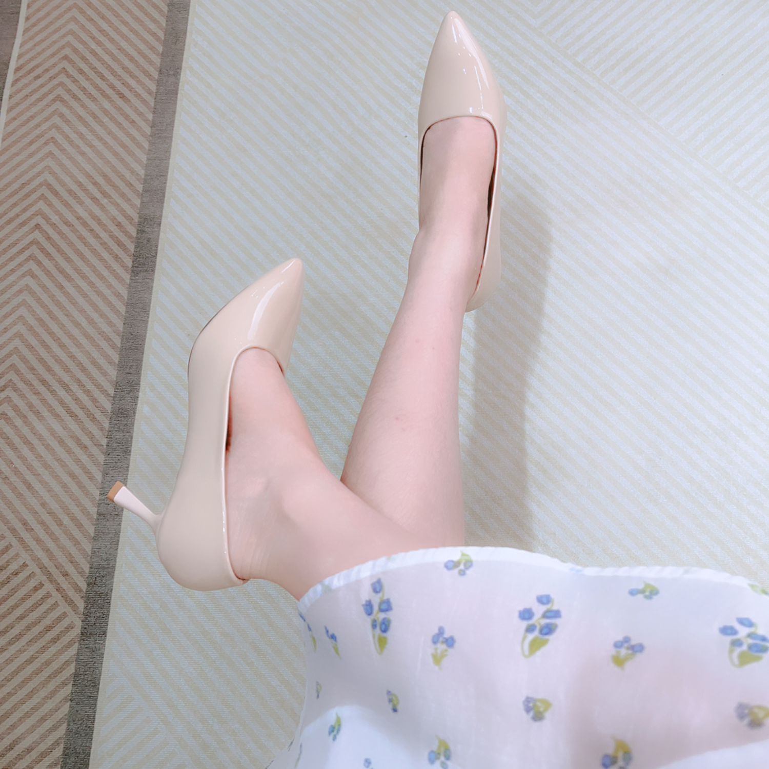 Mô tả Giày Cao Gót Nữ Công Sở Mũi Nhọn Cao 7cm, Guốc Nữ Da Bóng Gót Nhọn Thanh Lịch NUDDO NB709 - 5