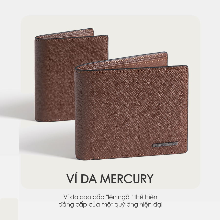 Mô tả Ví Da Nam Mercury Chất Liệu Da Taiga Thương Hiệu LEONARDO - 1