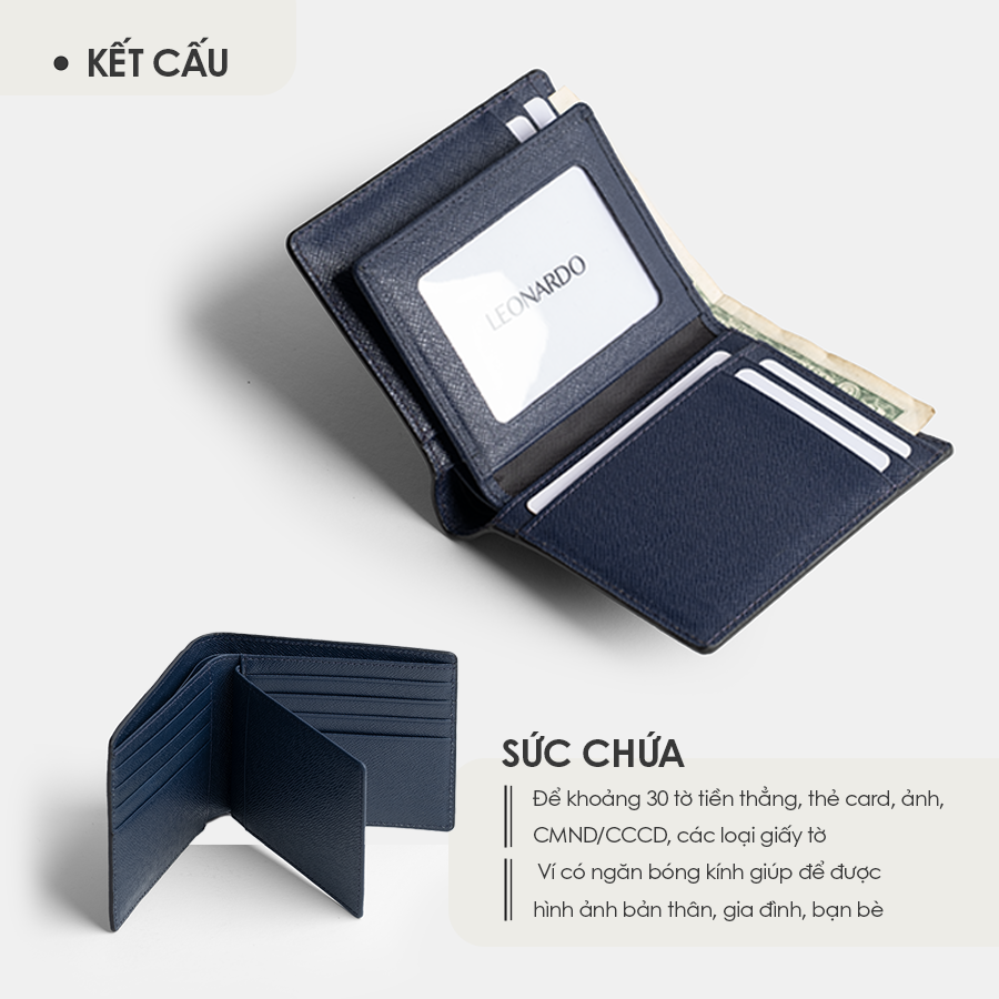 Mô tả Ví Da Nam Mercury Chất Liệu Da Taiga Thương Hiệu LEONARDO - 6