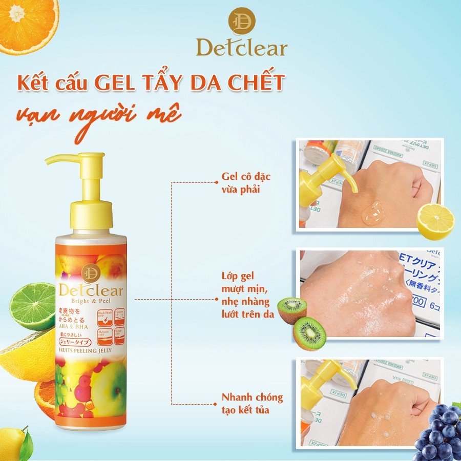 Mô tả Gel Tẩy Tế Bào Chết Chứa  AHA & BHA Sáng Da MEISHOKU Detclear Trái Cây 180ml - 1