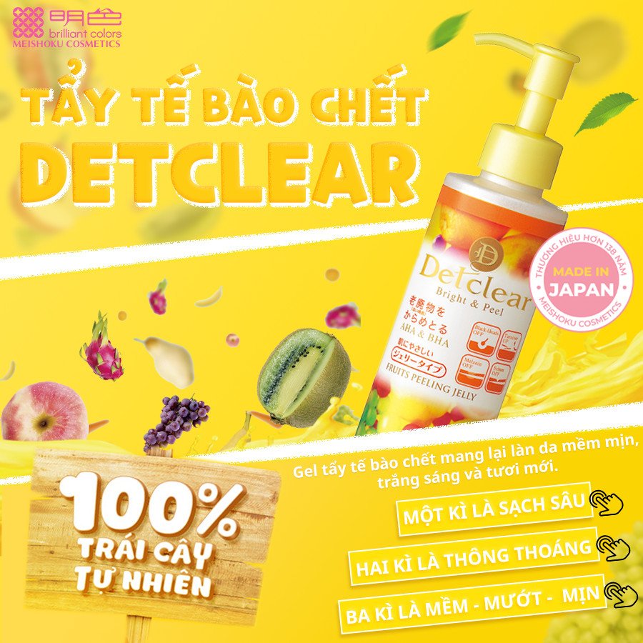 Mô tả Gel Tẩy Tế Bào Chết Chứa  AHA & BHA Sáng Da MEISHOKU Detclear Trái Cây 180ml - 2