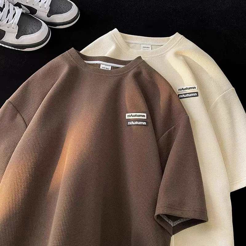 Mô tả ÁO THUN 19Autumn NAD Unisex Áo phông nam nữ tay lỡ oversize form rộng chất liệu cotton dệt tổ ong thoáng mát - 4
