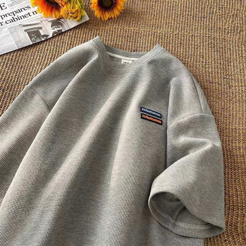 Mô tả ÁO THUN 19Autumn NAD Unisex Áo phông nam nữ tay lỡ oversize form rộng chất liệu cotton dệt tổ ong thoáng mát - 3