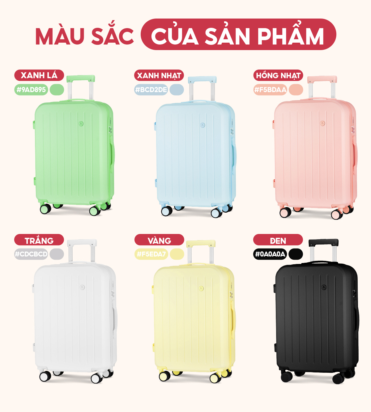 Mô tả Vali Du Lịch Bamozo 8812 Thời Trang Size 20/24 - 2