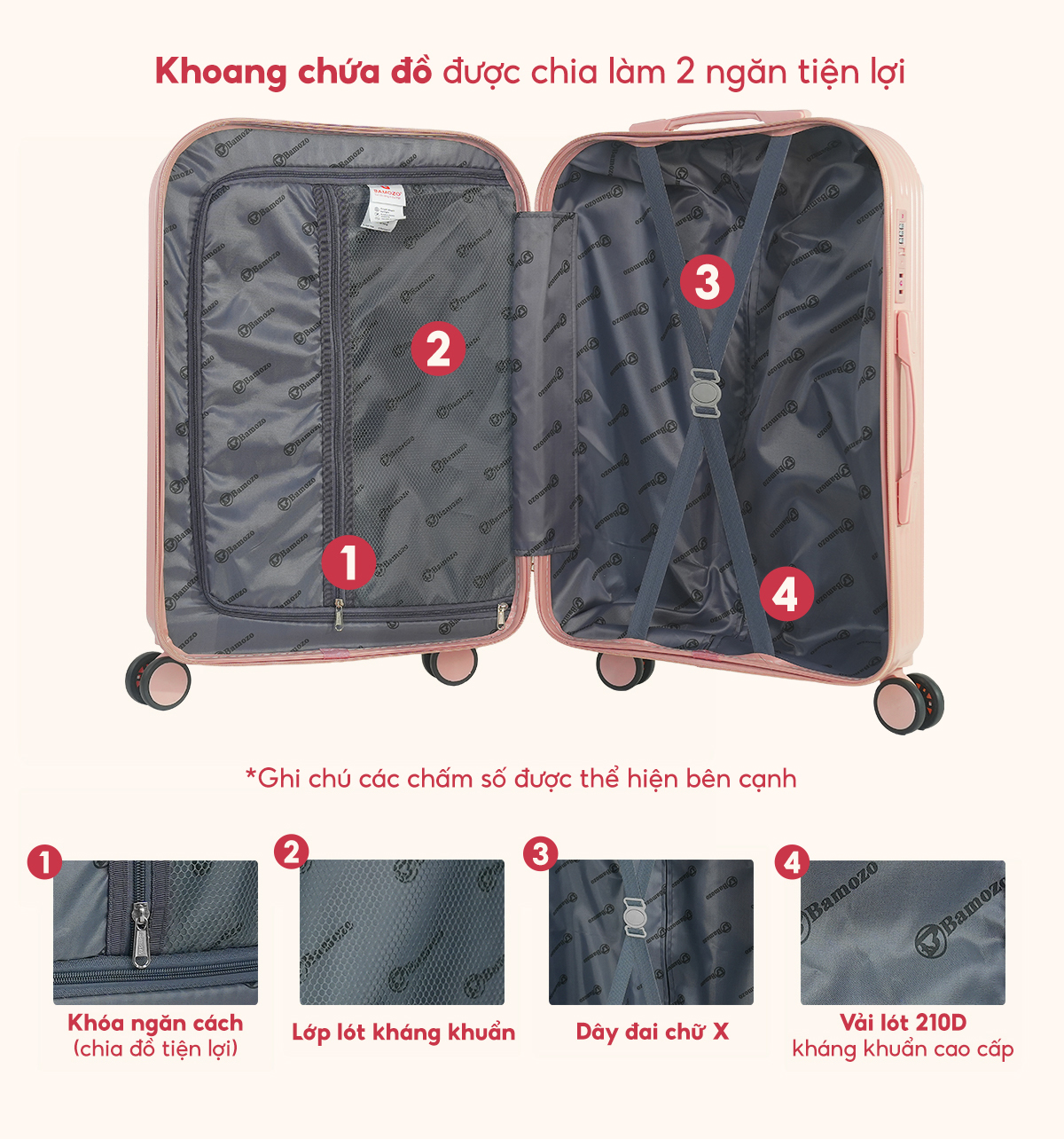 Mô tả Vali Du Lịch Bamozo 8812 Thời Trang Size 20/24 - 5
